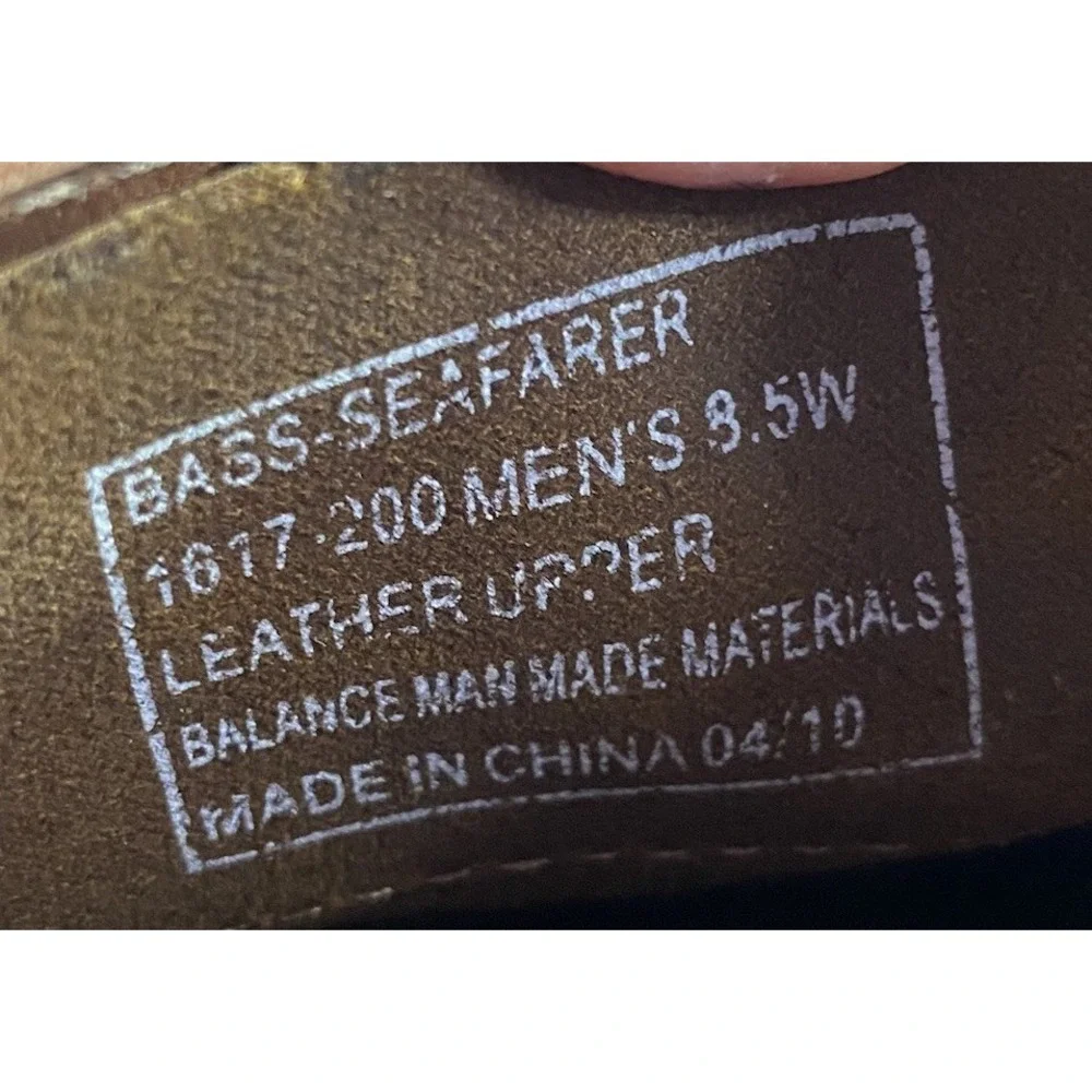 Bass Seafarer Brown Leather‎ Boat Shoes Men's Loafers Dress Shoes Flats Sz. 8.5W